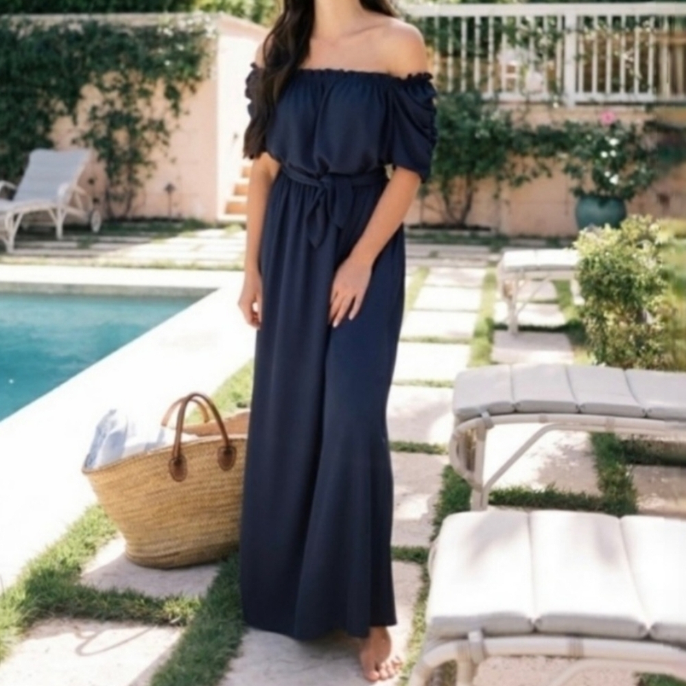 Gal Meets Glam Navy Sydney Casual Maxi Dress 6
